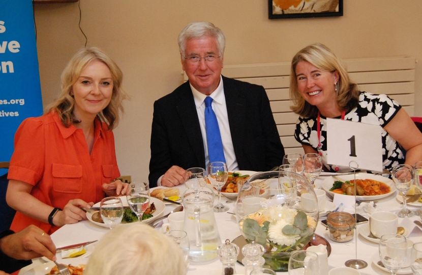 Liz Truss, Michael Fallon and Anna Firth